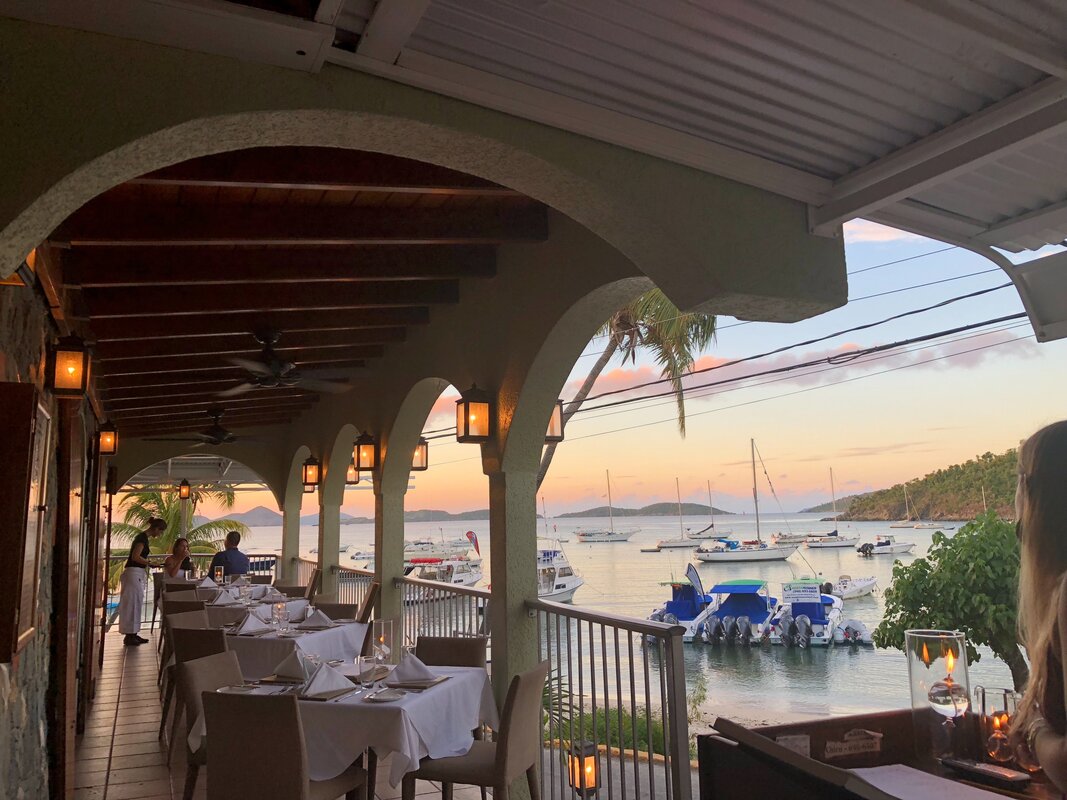 Cruz Bay dining, St. John USVI - vibrant restaurant scene and island cuisine