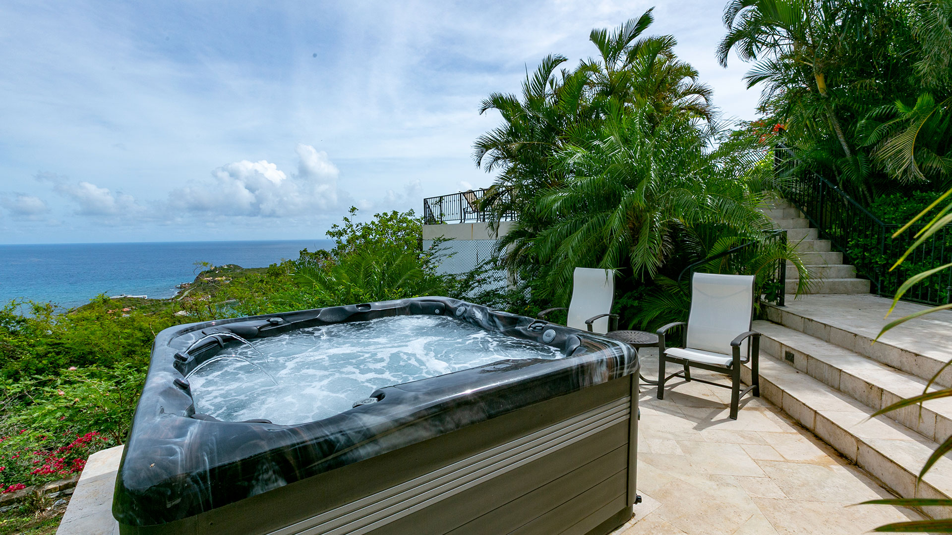 Island Rider villa interior living area in St. John USVI