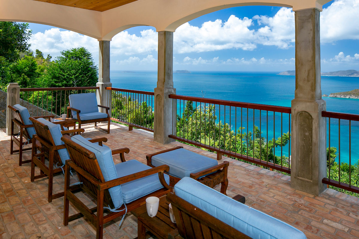 Mango Bay villa interior living area in St. John USVI