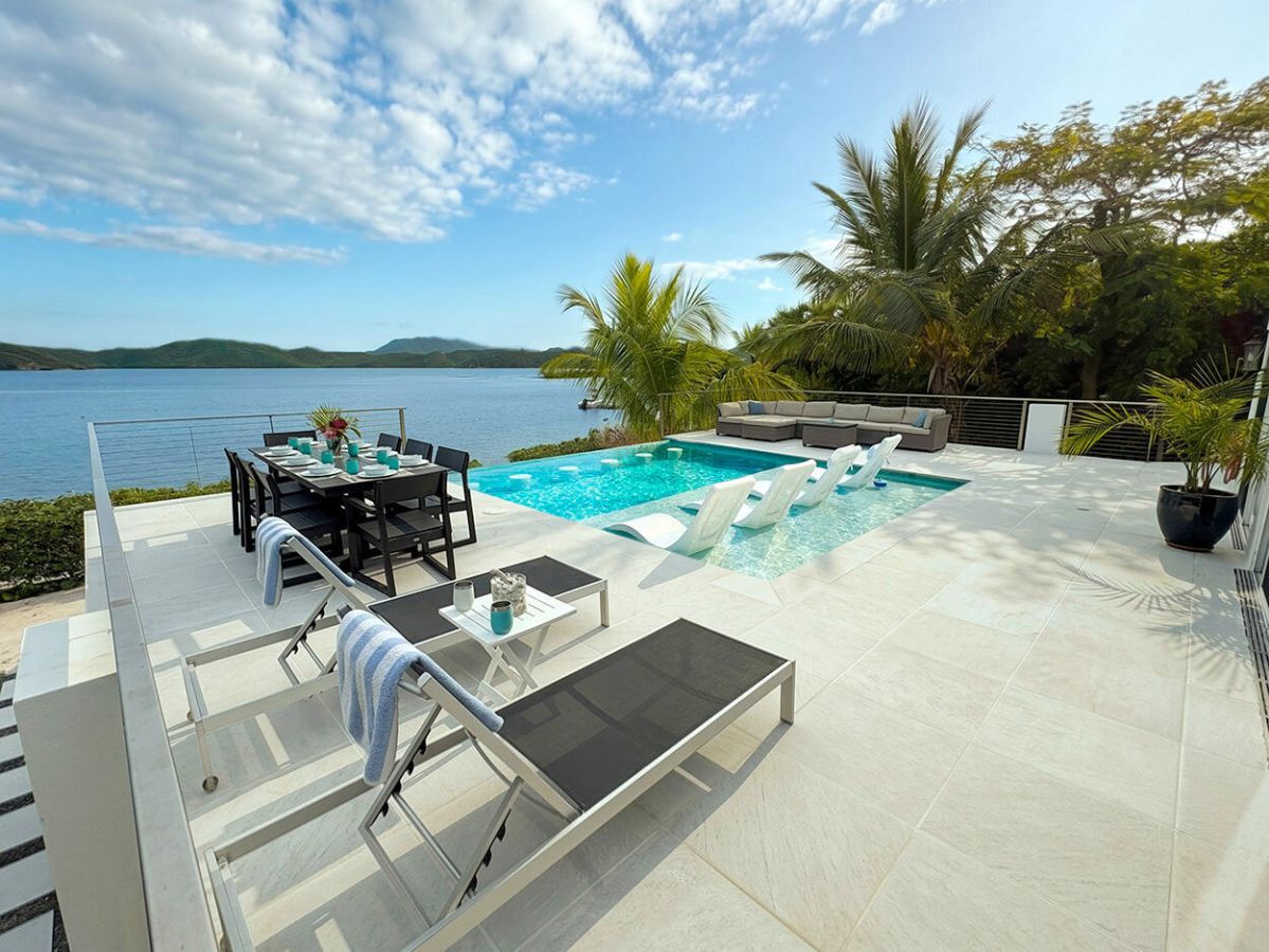 Rainbow Beach House beachfront villa exterior in St. John
