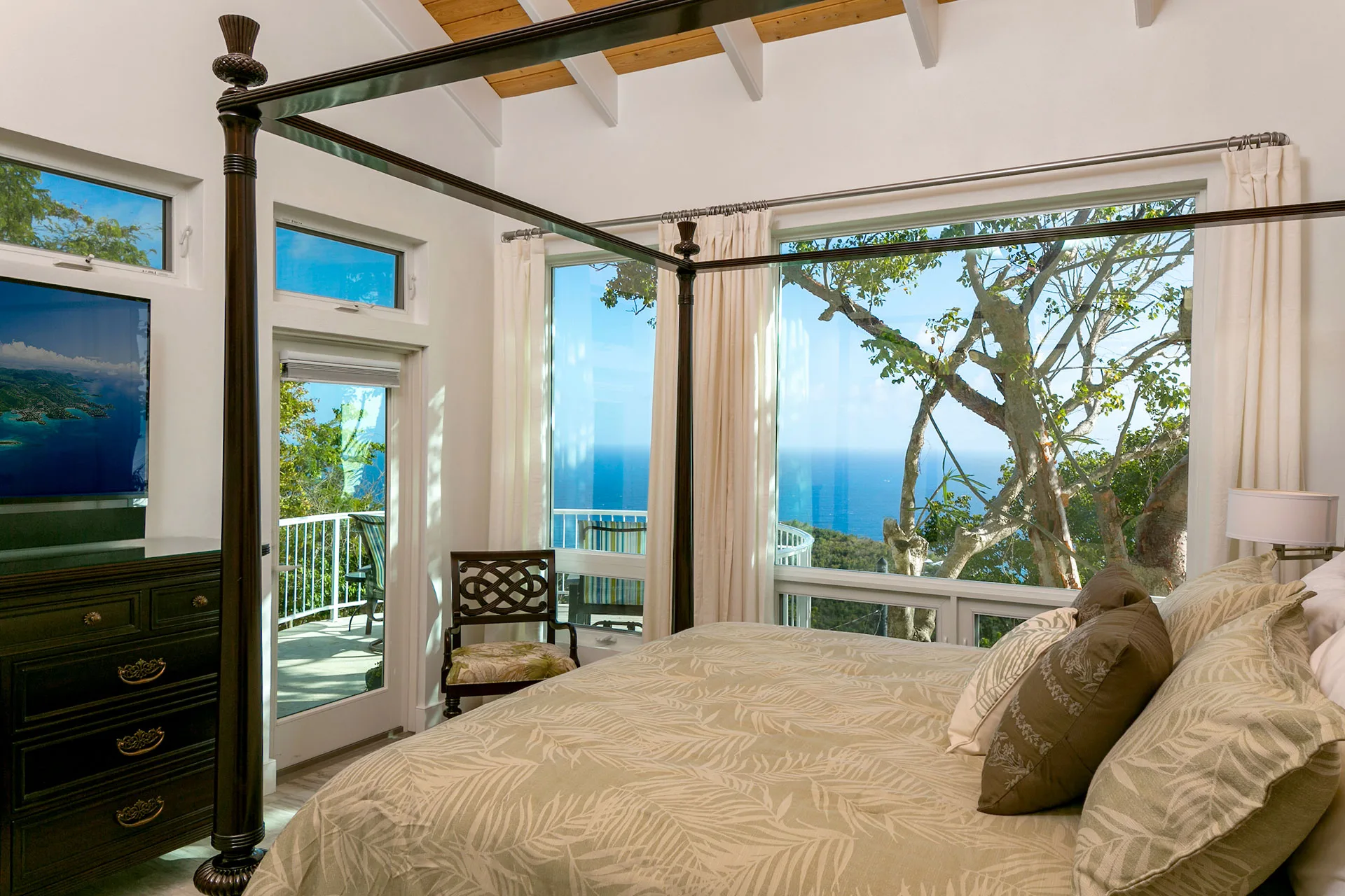 Sea Forever guest bedroom with garden view
