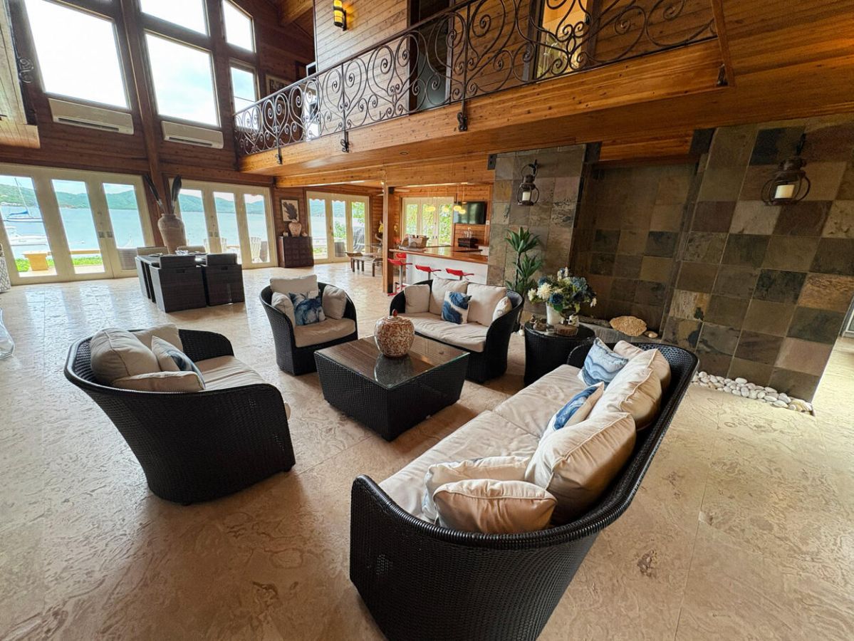 Seaside Breeze villa interior living area in St. John USVI