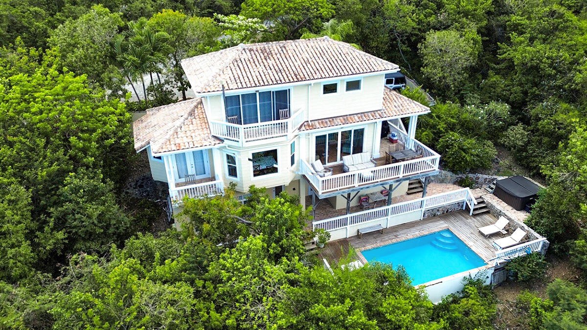 Surfside oceanfront villa exterior in St. John