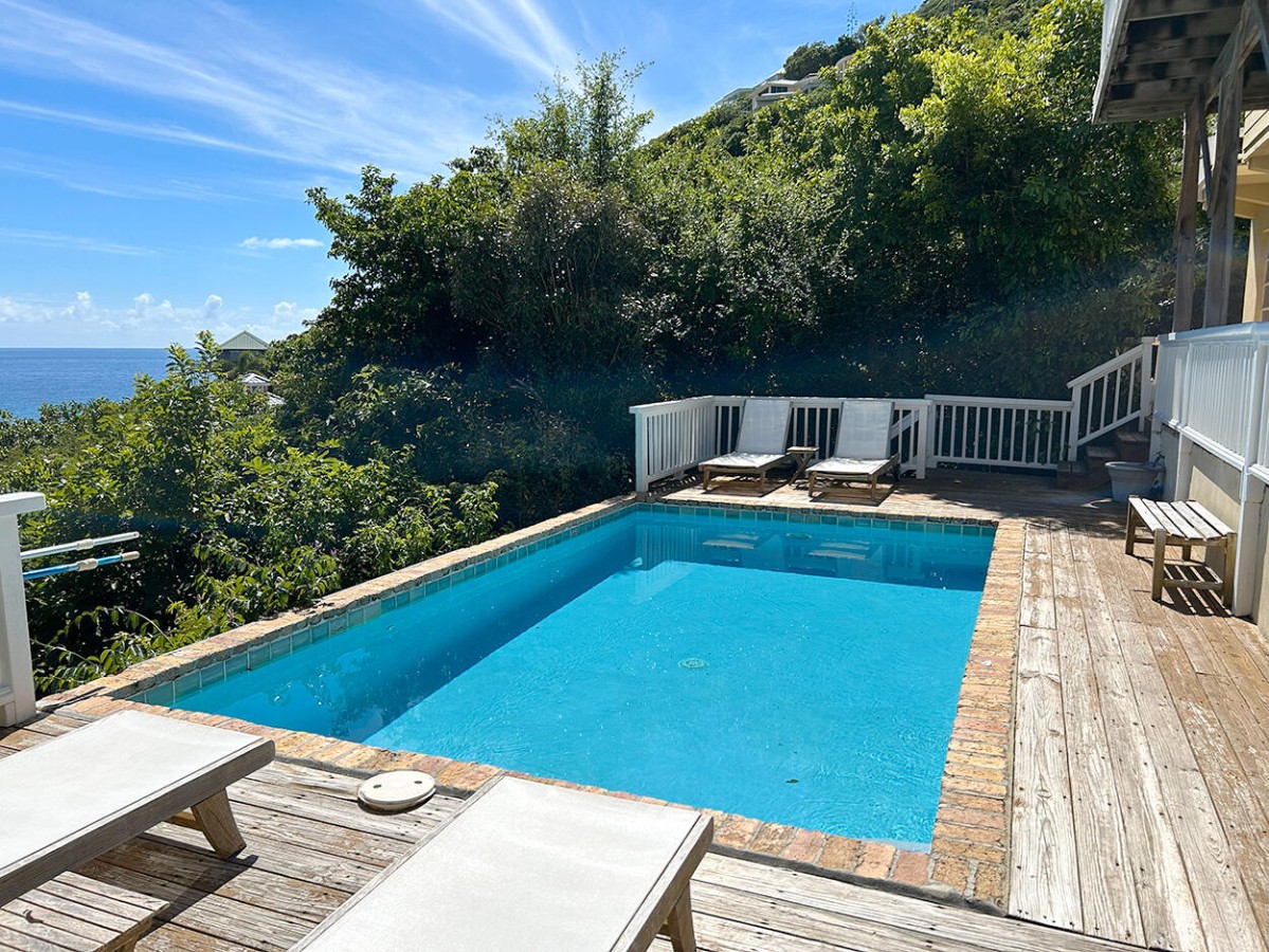 Surfside pool deck with ocean views
