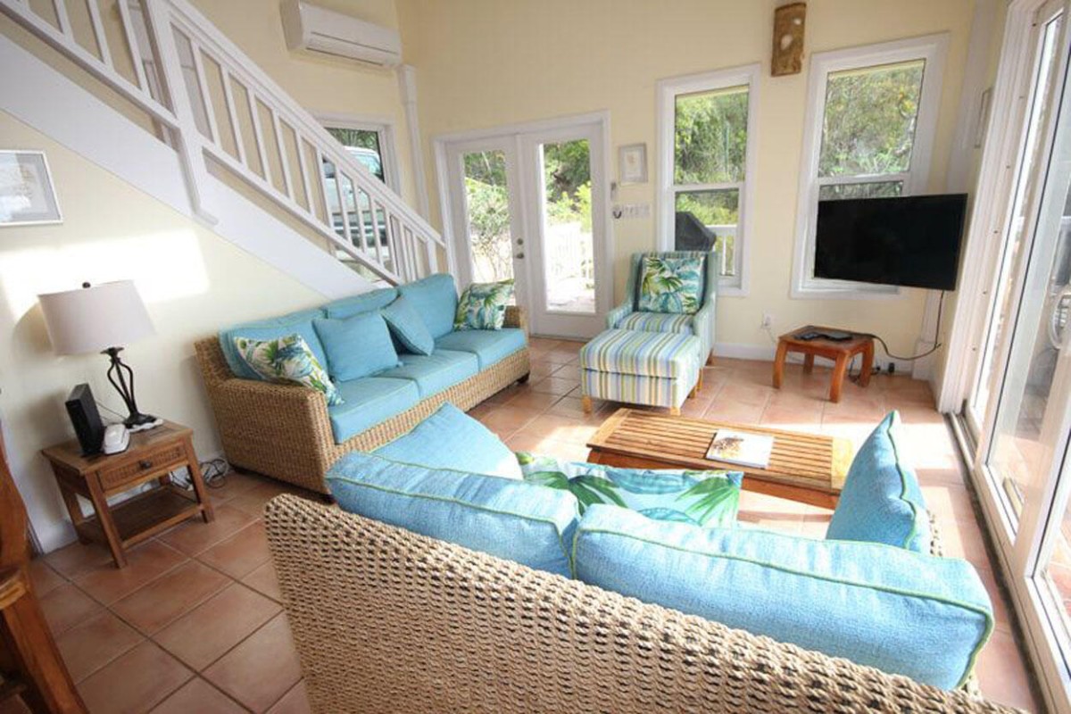 Surfside villa interior living area in St. John USVI