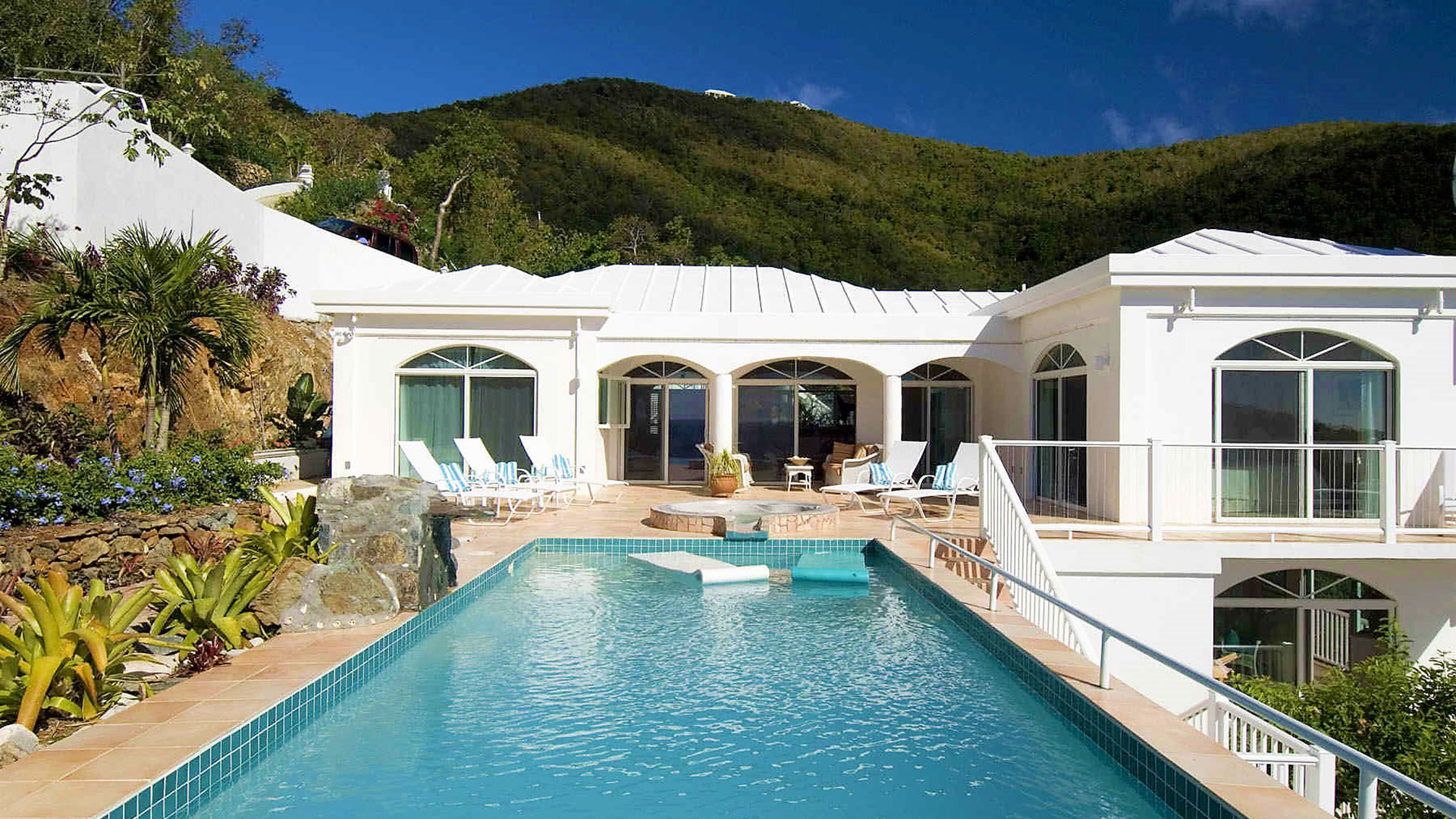 Waterfall villa exterior in St. John